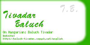 tivadar baluch business card